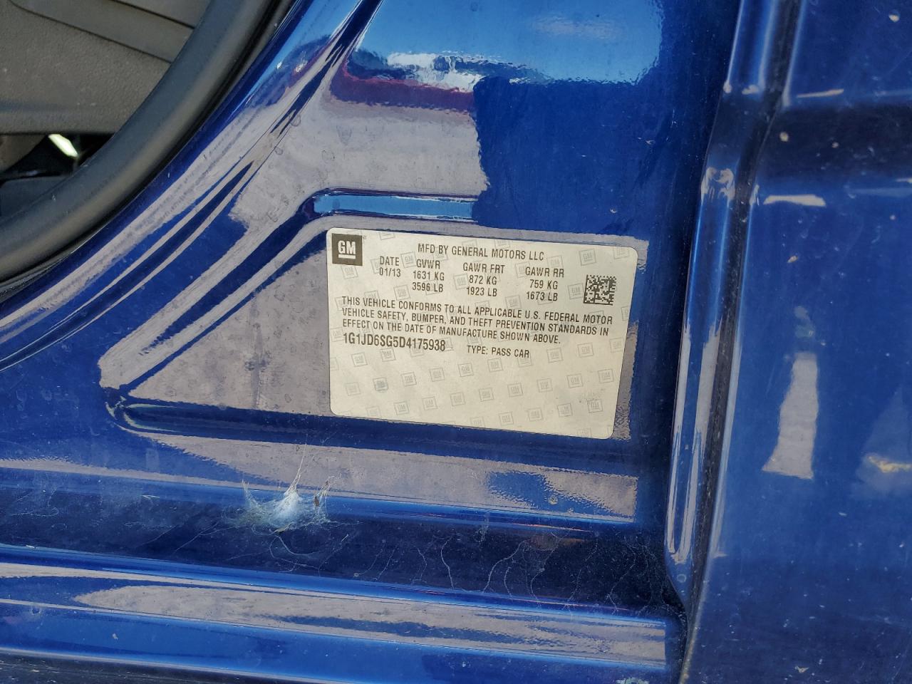 1G1JD6SG5D4175938 2013 Chevrolet Sonic Lt