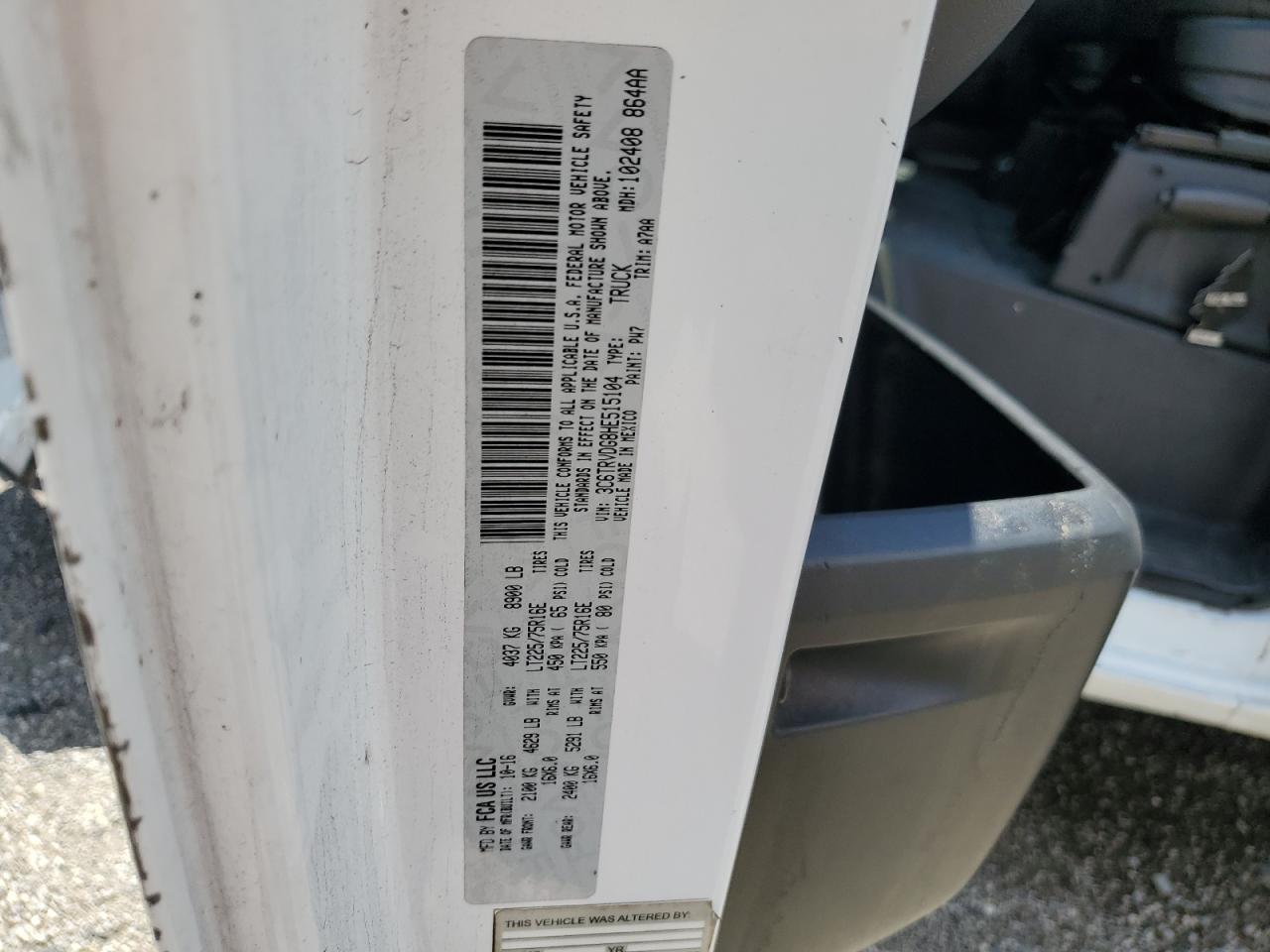 3C6TRVDG8HE515104 2017 Ram Promaster 2500 2500 High