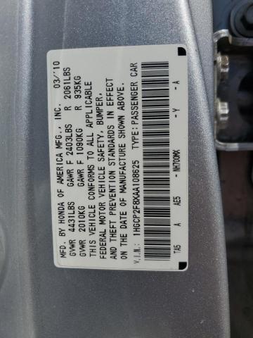 2010 Honda Accord Exl VIN: 1HGCP2F8XAA108625 Lot: 54457314