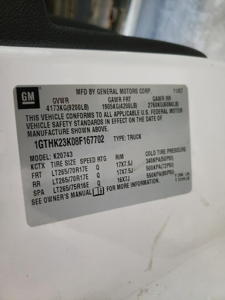 1GTHK23K08F167702 2008 GMC Sierra K2500 Heavy Duty