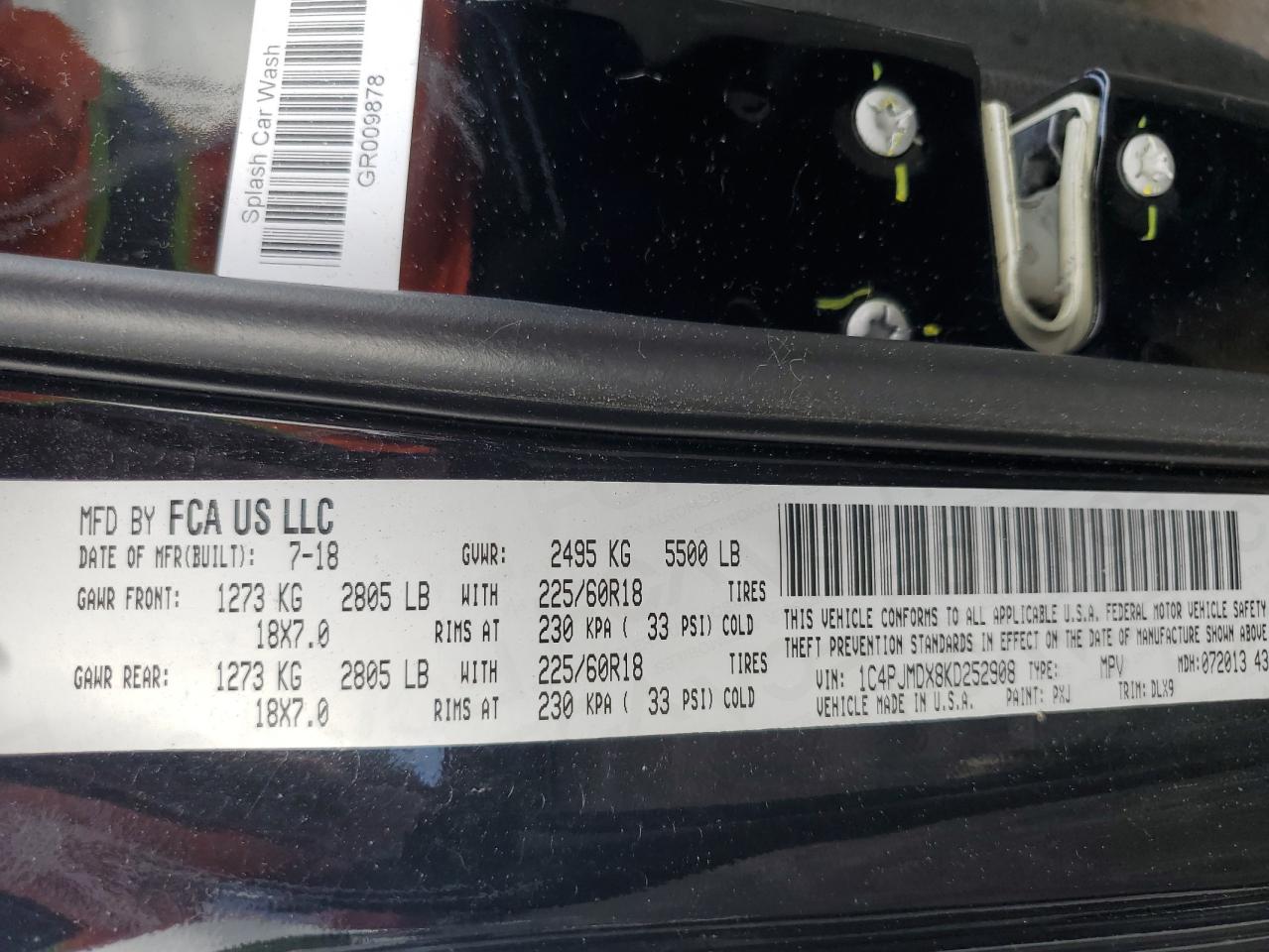 1C4PJMDX8KD252908 2019 Jeep Cherokee Limited