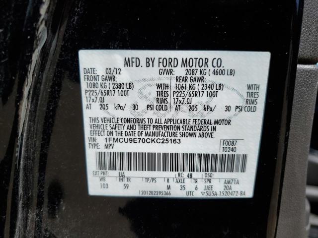 2012 Ford Escape Limited VIN: 1FMCU9E70CKC25163 Lot: 54056474