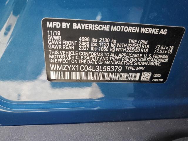 2020 Mini Cooper S Countryman All4 VIN: WMZYX1C04L3L58379 Lot: 55208894