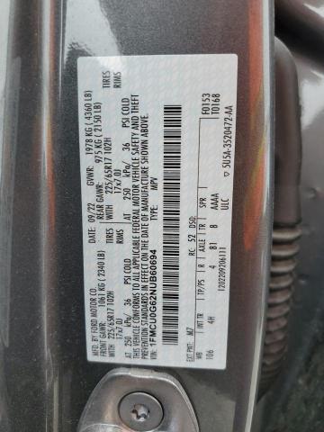 2022 Ford Escape Se VIN: 1FMCU0G62NUB60694 Lot: 54936744