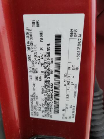 2017 Ford F150 Supercrew VIN: 1FTEW1CFXHKC23852 Lot: 54687264