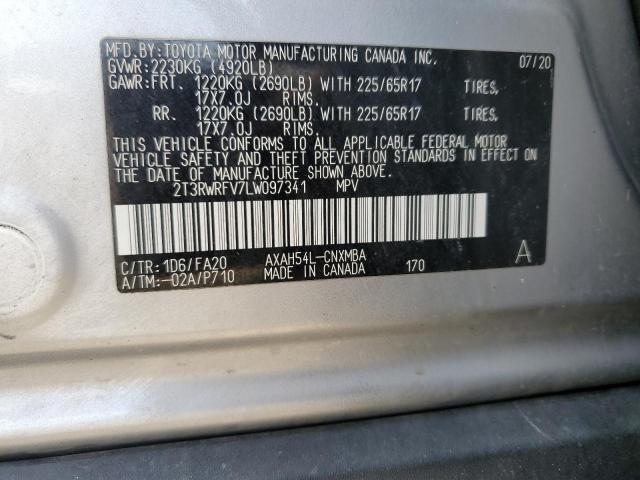 2020 Toyota Rav4 Xle VIN: 2T3RWRFV7LW097341 Lot: 55829944