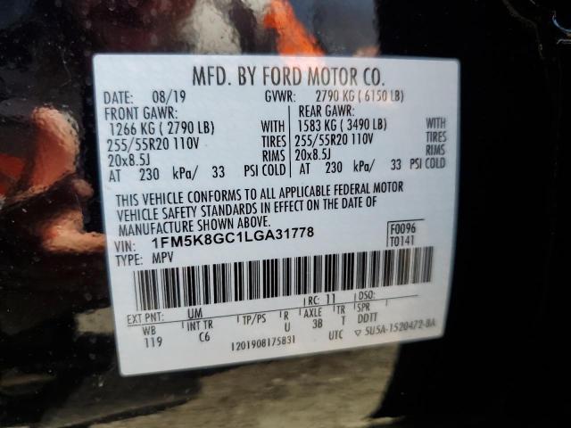 2020 Ford Explorer St VIN: 1FM5K8GC1LGA31778 Lot: 55667924