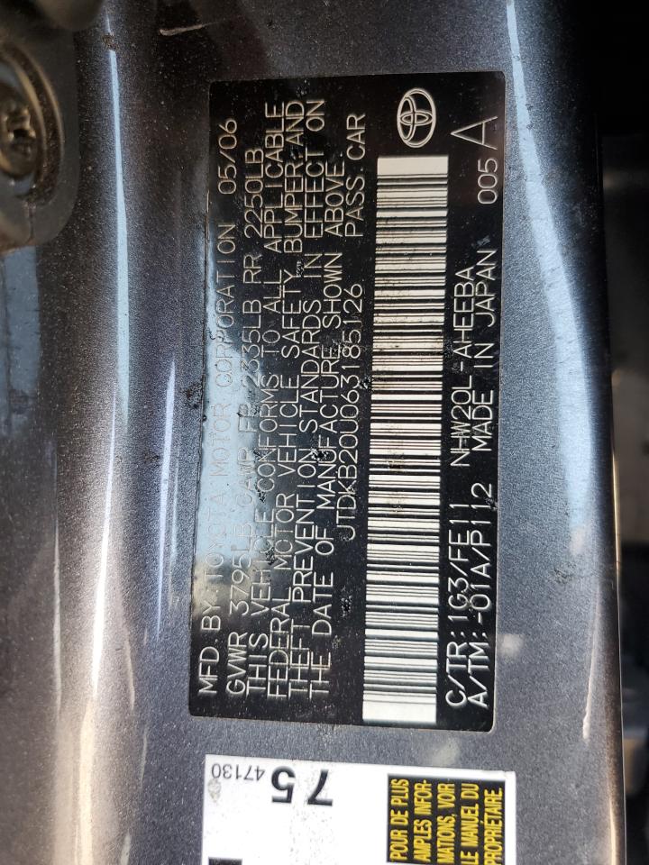 JTDKB20U063185126 2006 Toyota Prius