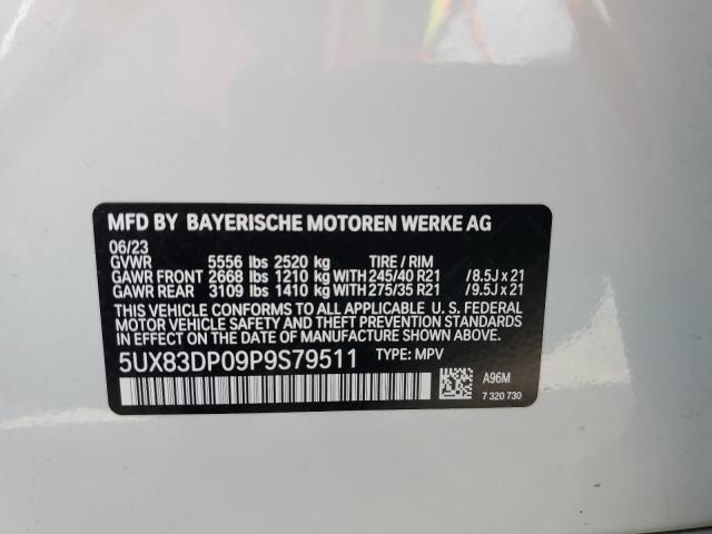 2023 BMW X3 M40I VIN: 5UX83DP09P9S79511 Lot: 55146554