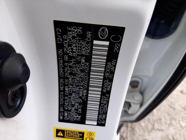 2013 Lexus Es 300H VIN: JTHBW1GG5D2016204 Lot: 56040484