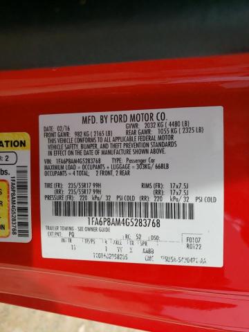 2016 Ford Mustang VIN: 1FA6P8AM4G5283768 Lot: 54521854