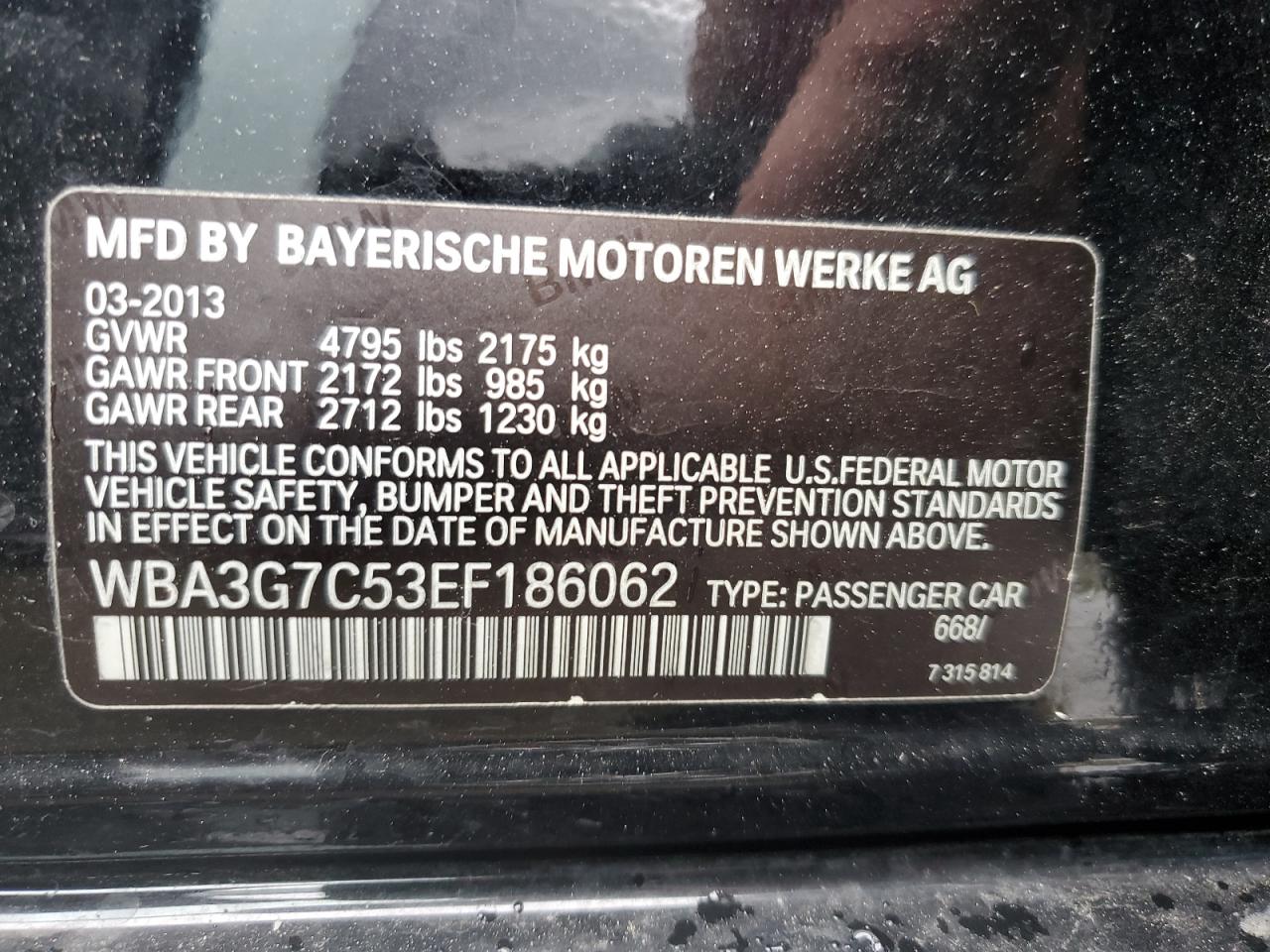 WBA3G7C53EF186062 2014 BMW 328 Xi