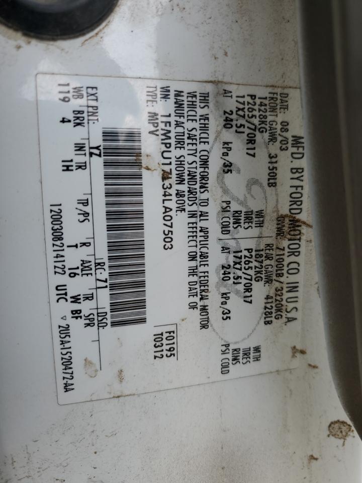 1FMPU17L34LA07503 2004 Ford Expedition Eddie Bauer