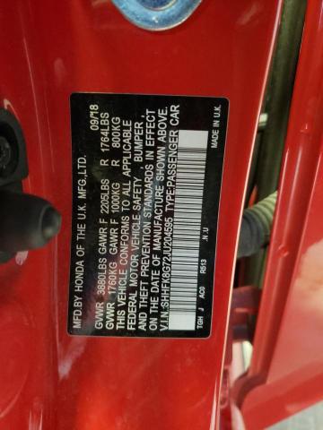 2018 HONDA CIVIC TYPE - SHHFK8G72JU204595