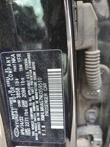 2022 Hyundai Elantra Sel VIN: KMHLM4AG7NU359510 Lot: 56758324