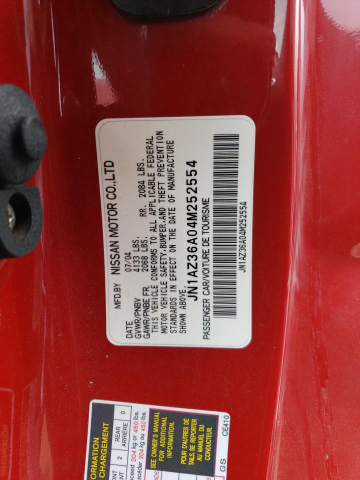 JN1AZ36A04M252554 2004 Nissan 350Z Roadster