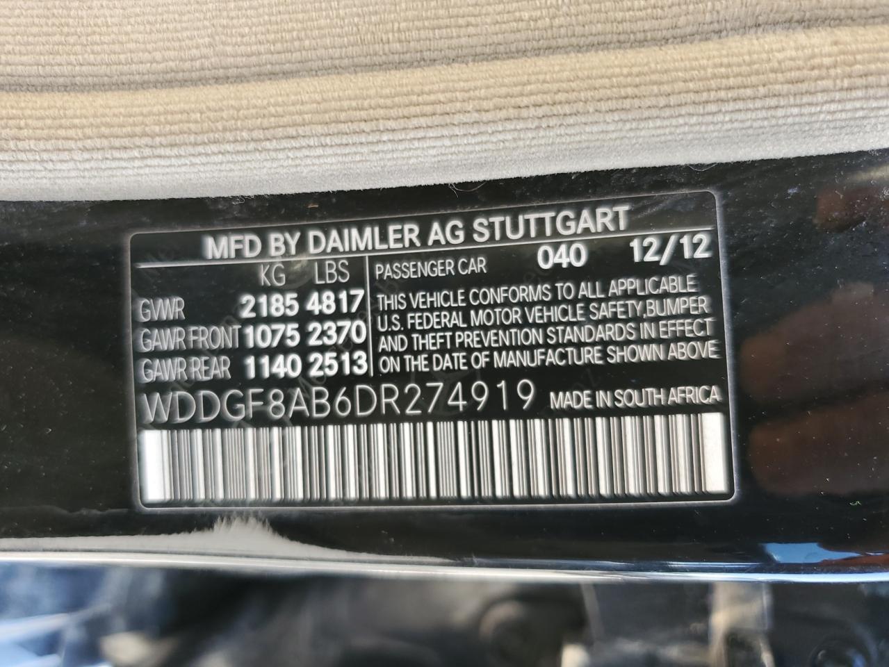 WDDGF8AB6DR274919 2013 Mercedes-Benz C 300 4Matic