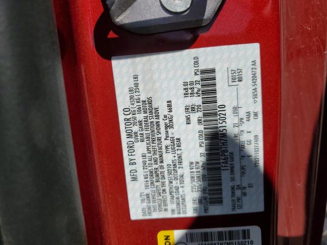 2021 Ford Mustang VIN: 1FA6P8TH7M5150210 Lot: 54164884