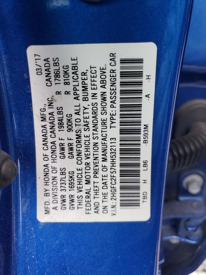 2HGFC2F57HH532113 2017 Honda Civic Lx