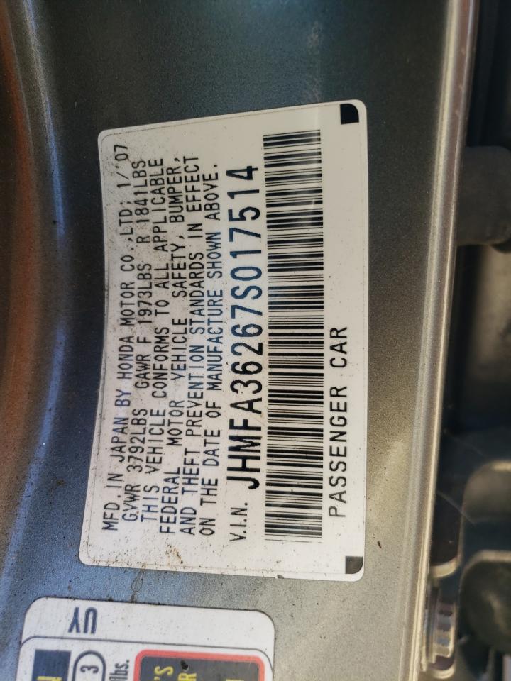 JHMFA36267S017514 2007 Honda Civic Hybrid