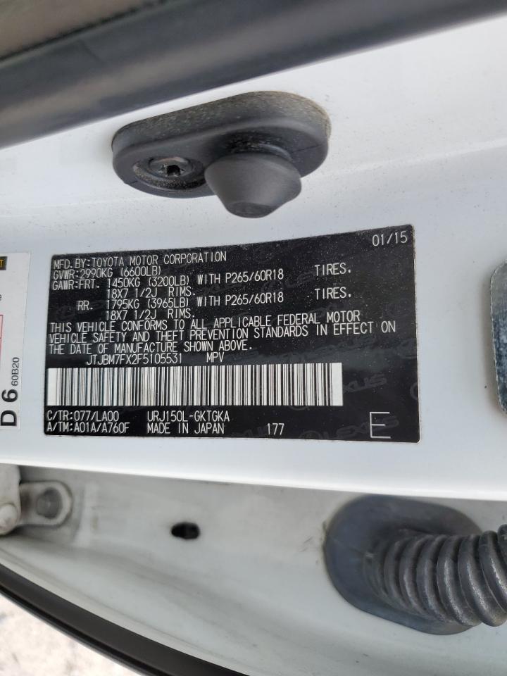 JTJBM7FX2F5105531 2015 Lexus Gx 460