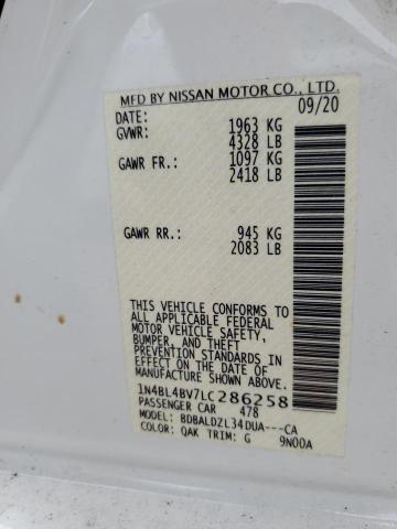 2020 Nissan Altima S VIN: 1N4BL4BV7LC286258 Lot: 54607144