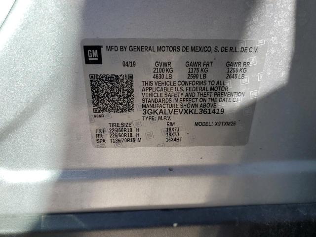 2019 GMC Terrain Slt VIN: 3GKALVEVXKL361419 Lot: 55652424