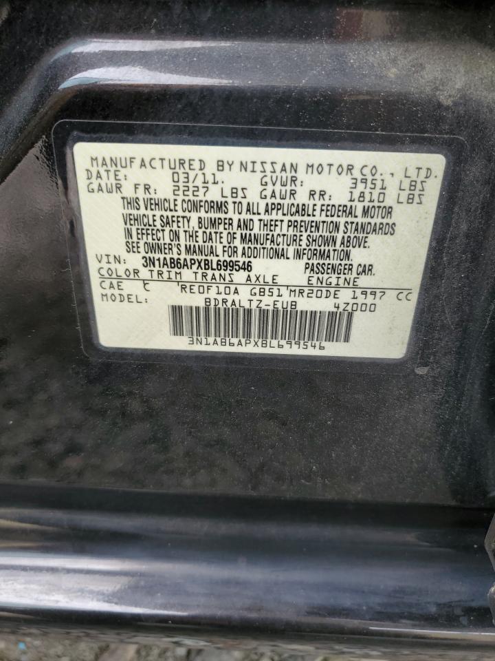 3N1AB6APXBL699546 2011 Nissan Sentra 2.0