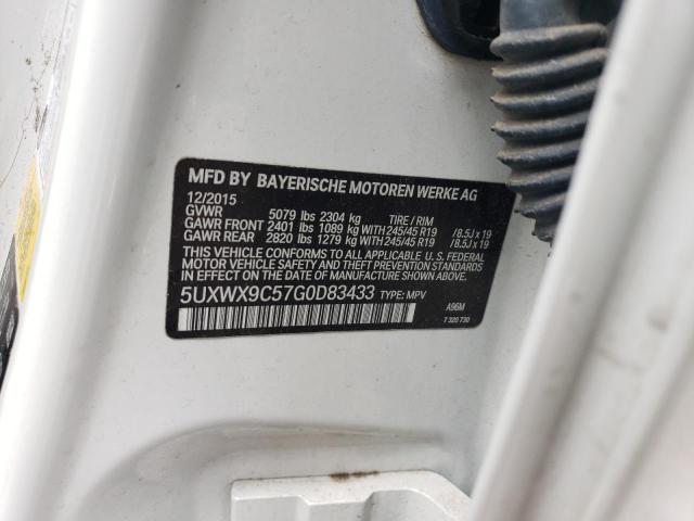 2016 BMW X3 xDrive28I VIN: 5UXWX9C57G0D83433 Lot: 54984824