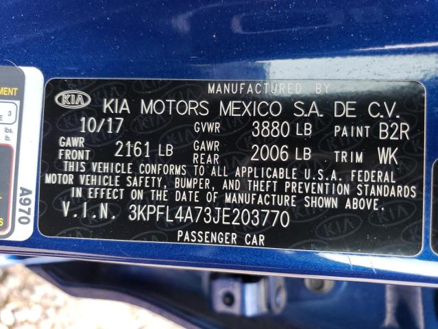 2018 Kia Forte Lx VIN: 3KPFL4A73JE203770 Lot: 55757534