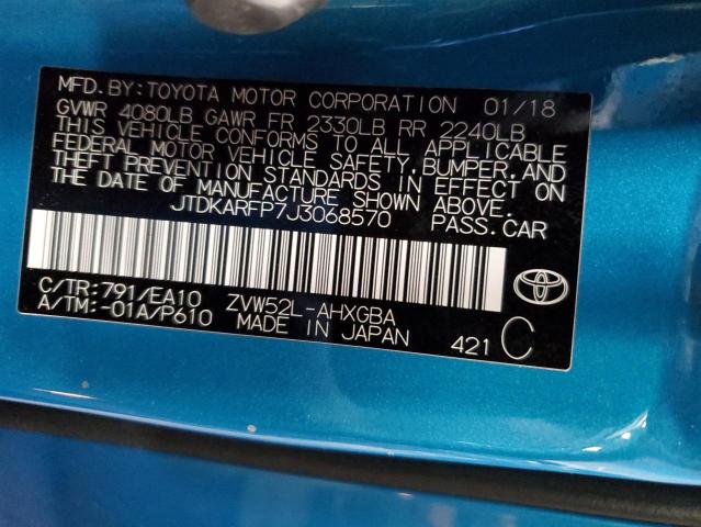 2018 Toyota Prius Prime VIN: JTDKARFP7J3068570 Lot: 55684794