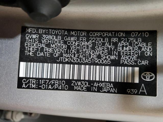 2010 Toyota Prius VIN: JTDKN3DU3A5190065 Lot: 56065394