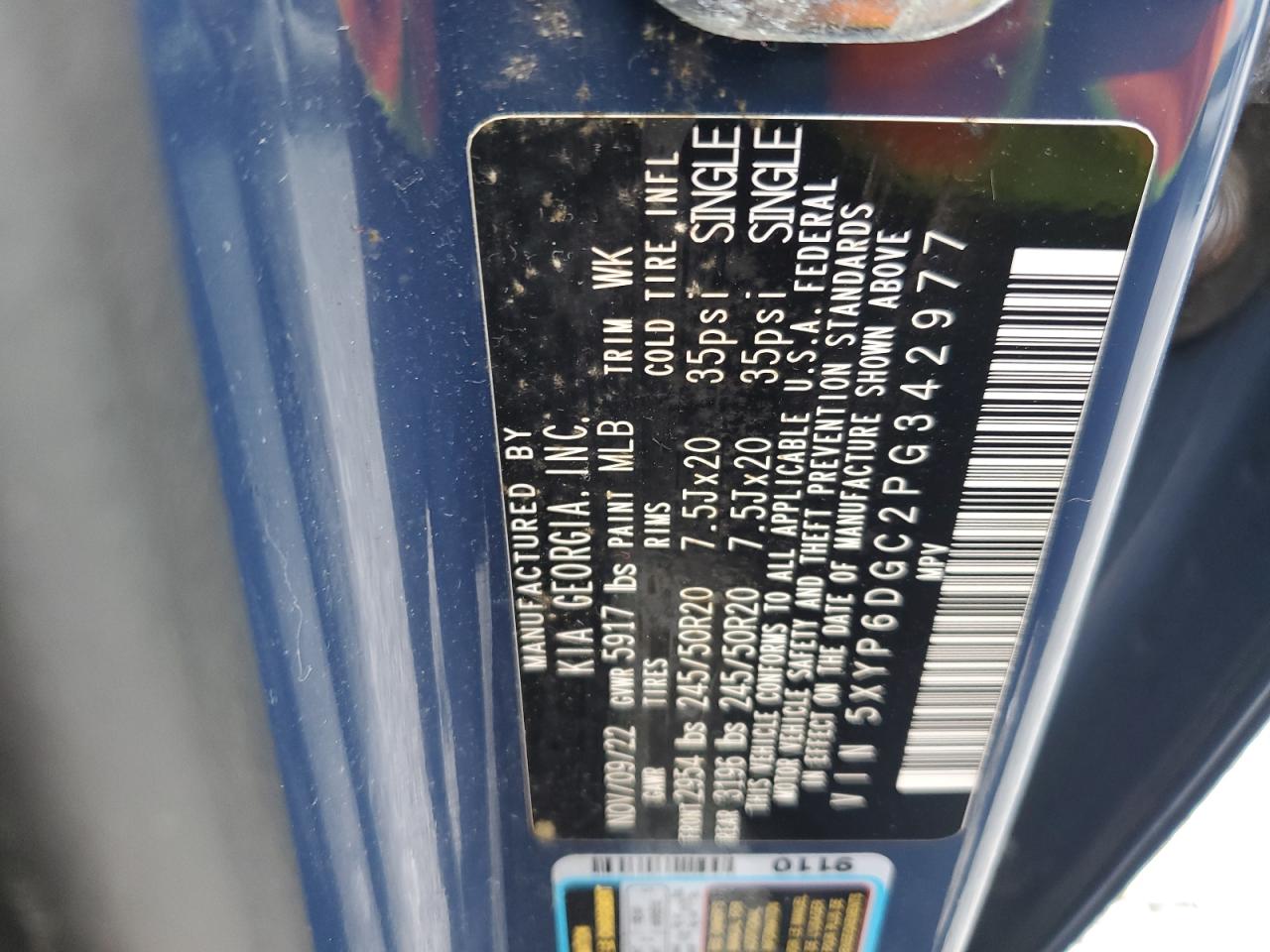 5XYP6DGC2PG342977 2023 Kia Telluride S