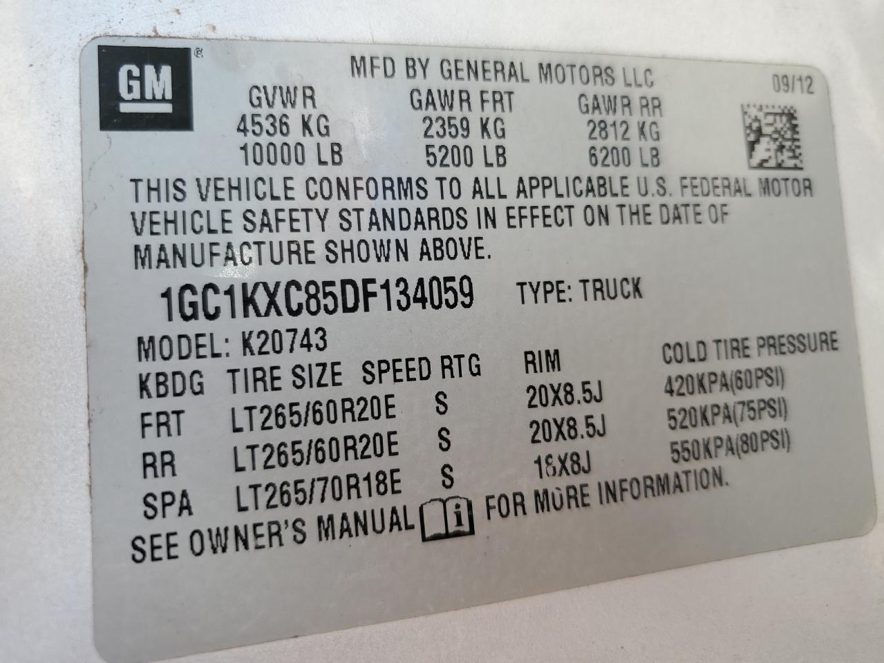 1GC1KXC85DF134059 2013 Chevrolet Silverado K2500 Heavy Duty Lt