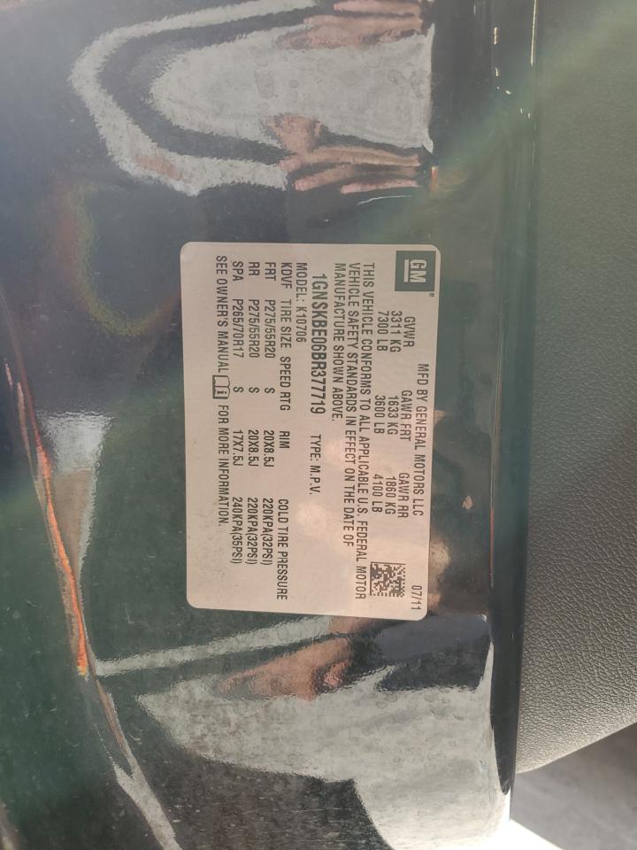 1GNSKBE06BR377719 2011 Chevrolet Tahoe K1500 Lt