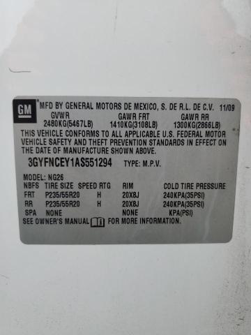 2010 Cadillac Srx Premium Collection VIN: 3GYFNCEY1AS551294 Lot: 55301584