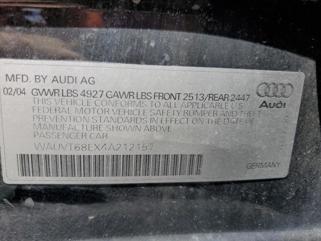 2004 Audi A4 3.0 Avant Quattro VIN: WAUVT68EX4A212157 Lot: 55753944