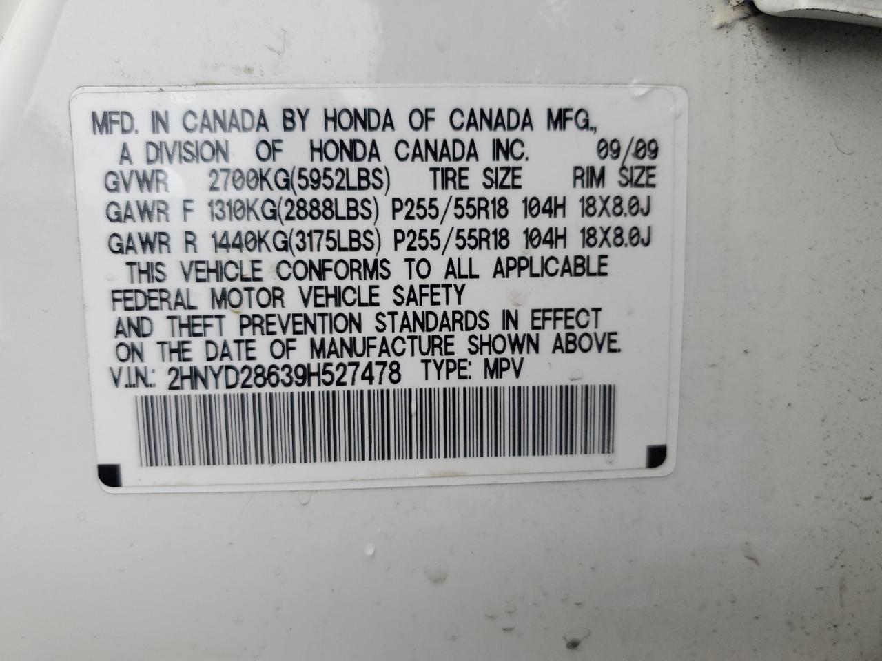 2HNYD28639H527478 2009 Acura Mdx Technology