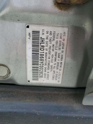 2000 Honda Cr-V Ex VIN: JHLRD1868YC002828 Lot: 54328194