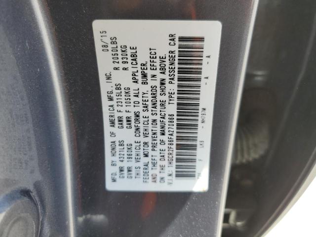 2015 HONDA ACCORD EX- 1HGCR2F86FA270866