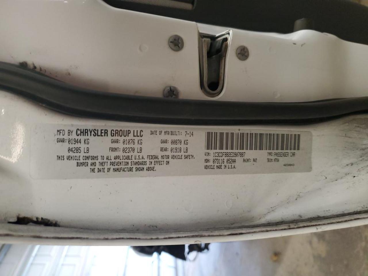 1C3CDFBB2ED907887 2014 Dodge Dart Sxt