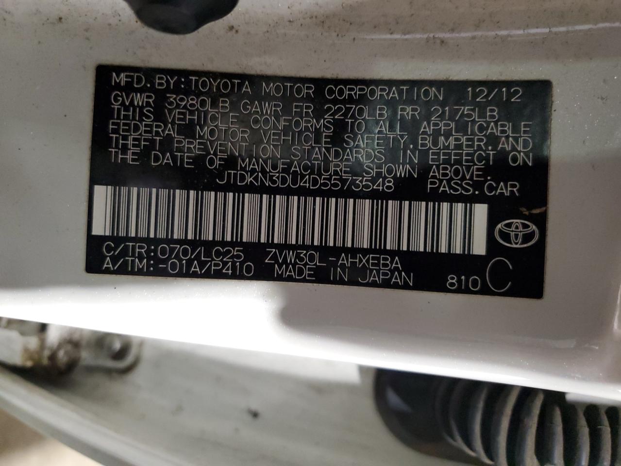 JTDKN3DU4D5573548 2013 Toyota Prius