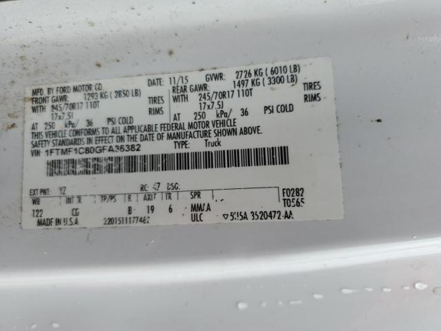 2016 Ford F150 VIN: 1FTMF1C80GFA36382 Lot: 55129364