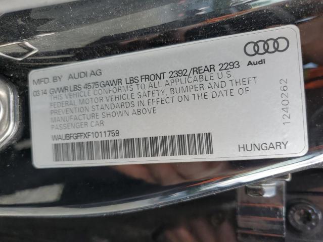 2015 Audi A3 Premium VIN: WAUBFGFFXF1011759 Lot: 54160174