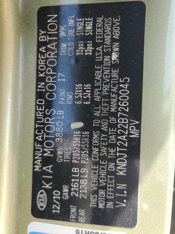 2011 Kia Soul + VIN: KNDJT2A22B7260045 Lot: 51473464