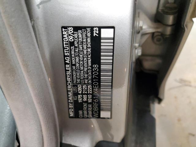 2004 Mercedes-Benz C 240 VIN: WDBRF61JX4E017038 Lot: 53930494