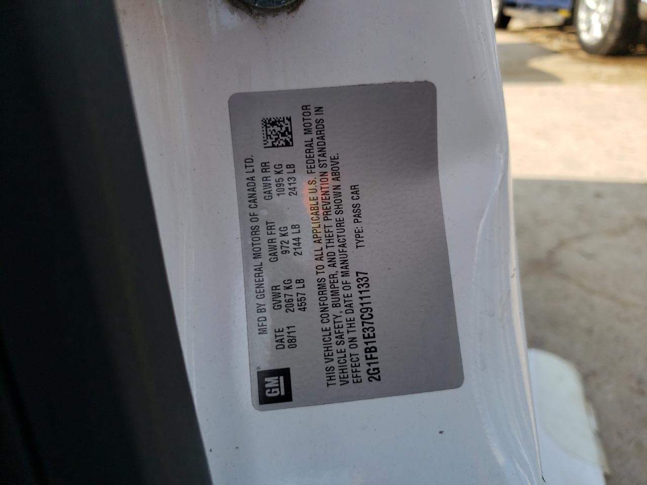 2G1FB1E37C9111337 2012 Chevrolet Camaro Lt