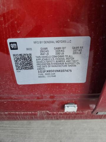 2022 Chevrolet Bolt Ev 2Lt VIN: 1G1FX6S01N4107475 Lot: 55039244