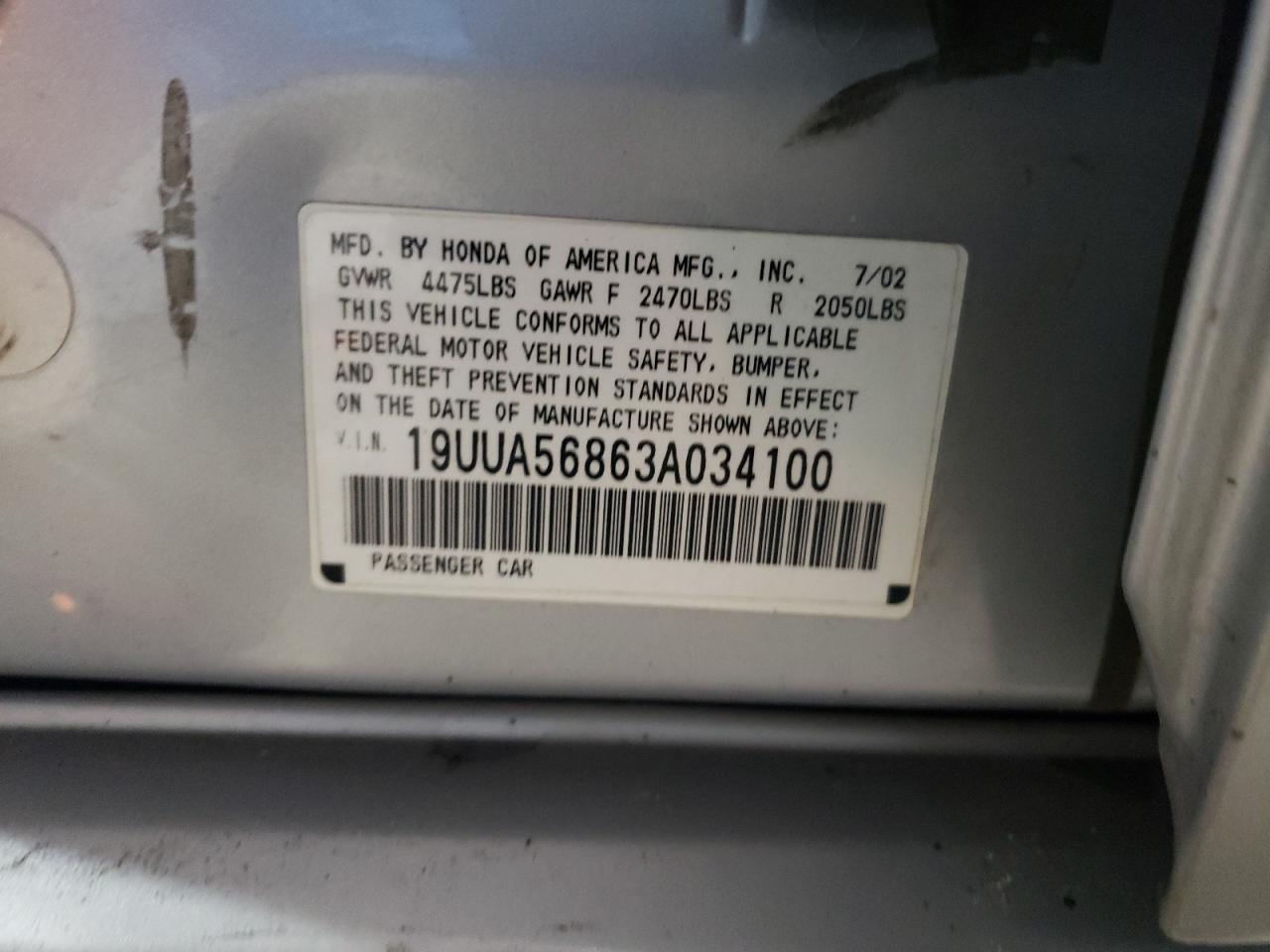 19UUA56863A034100 2003 Acura 3.2Tl Type-S