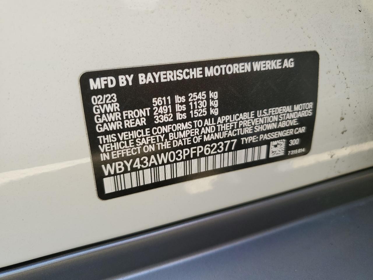 WBY43AW03PFP62377 2023 BMW I4 Edrive 35